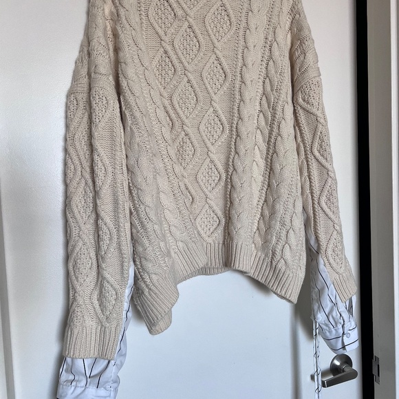 Shirt Combo Knit Oversized Pullover, Women's Size S/M - Picture 3 of 3